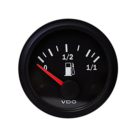 Strumento manometro VDO Livello Carburante Tubolare Vision Diametro 52 Fondo Nero