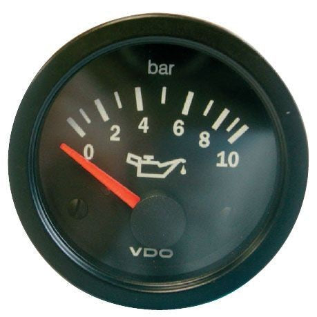 Strumento VDO Pressione Olio 0-10 Bar Diametro 52 Fondo Nero