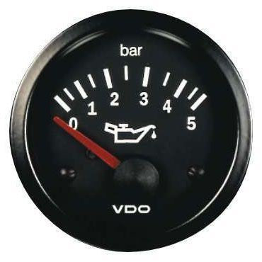 Strumento VDO Pressione Olio 0-5 Bar Diametro 52 Fondo Nero