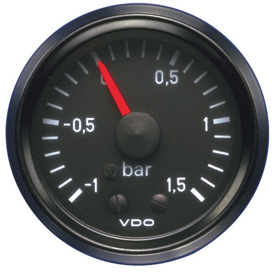 Strumento VDO Pressione Turbo 1.5 Bar Diametro 52 Fondo Nero