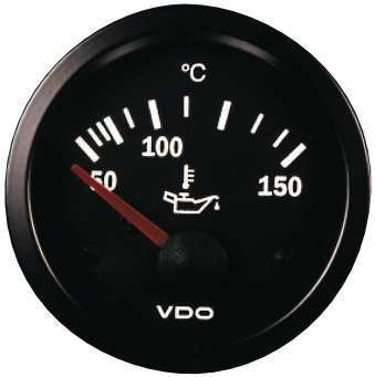 Strumento VDO Temperatura Olio 150°C Vision Diametro 52 Fondo Nero