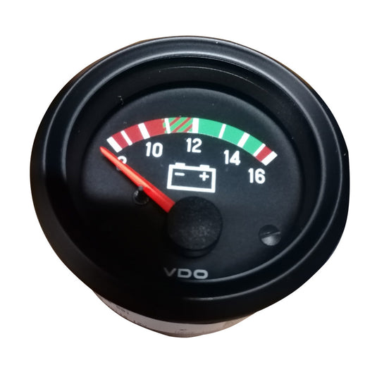 Strumento Voltmetro VDO Cockpit International 8 / 16 Volts Diametro 52 Fondo Nero