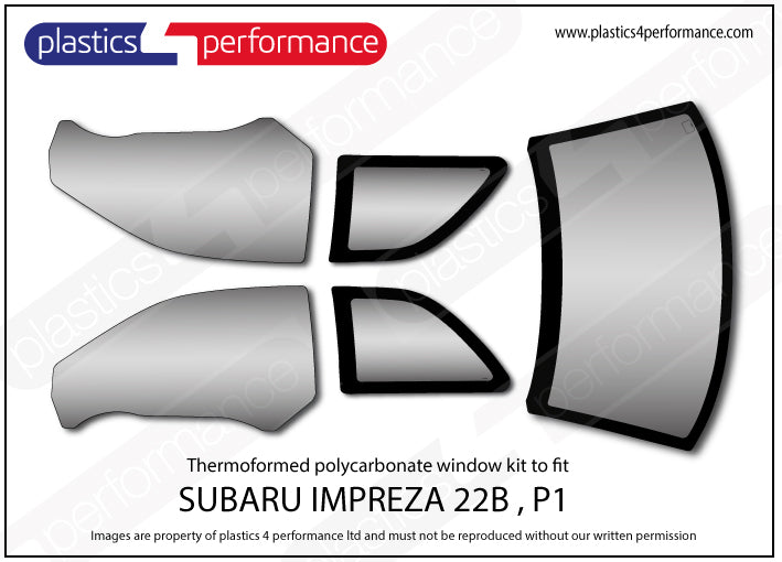 Carica immagine in Galleria Viewer, Vetri in Policarbonato per Subaru Impreza 22B STi
