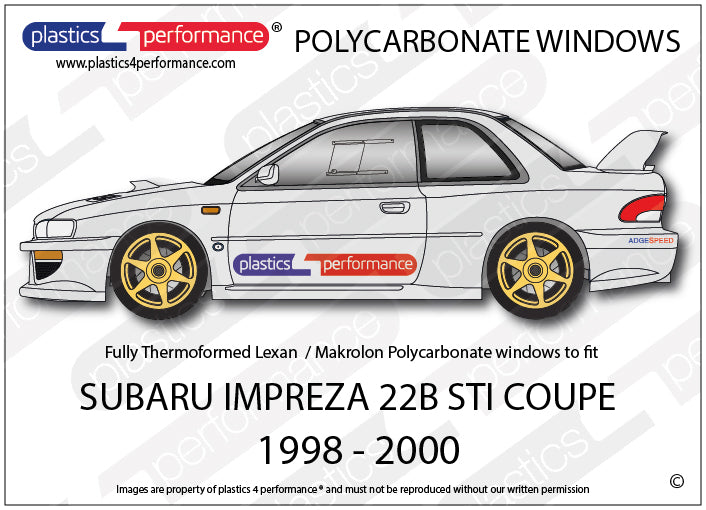 Carica immagine in Galleria Viewer, Vetri in Policarbonato per Subaru Impreza 22B STi

