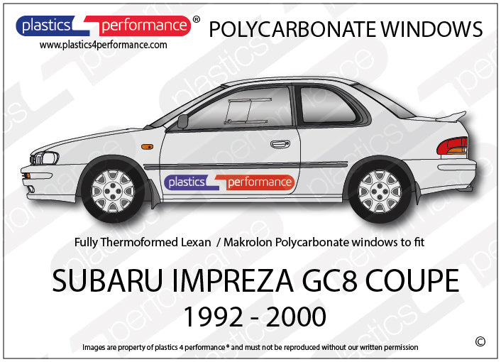 Carica immagine in Galleria Viewer, Vetri in Policarbonato per Subaru Impreza GC Coupé
