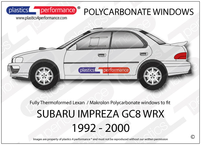 Carica immagine in Galleria Viewer, Vetri in Policarbonato per Subaru Impreza GC GT Turbo / WRX Berlina
