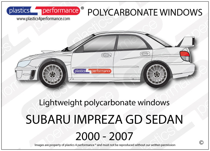 Vetri in Policarbonato per Subaru Impreza GD Berlina