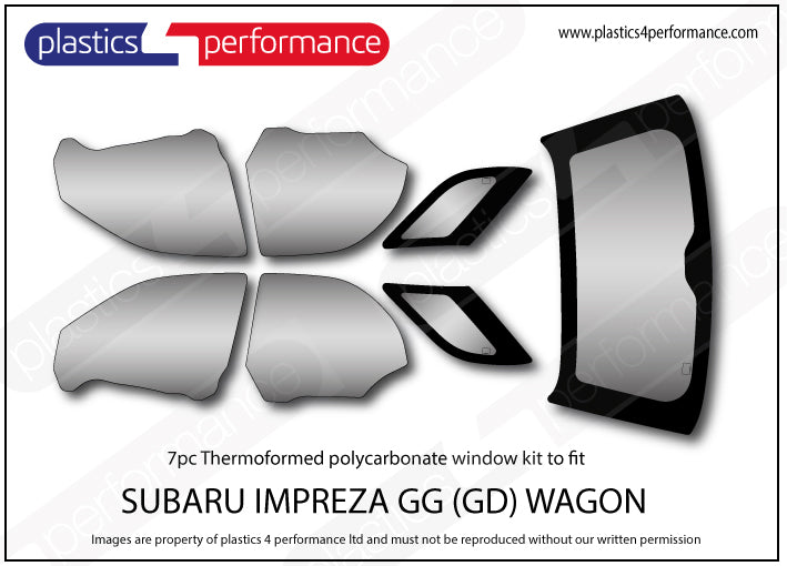 Carica immagine in Galleria Viewer, Vetri in Policarbonato per Subaru Impreza GG Station Wagon
