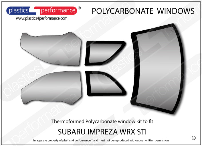Vetri in Policarbonato per Subaru Impreza WRX Type R STI Coupé