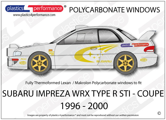 Carica immagine in Galleria Viewer, Vetri in Policarbonato per Subaru Impreza WRX Type R STI Coupé
