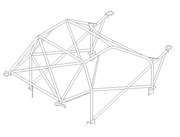 Carica immagine in Galleria Viewer, Roll Bar Multipunto Custom Cages da Saldare per Subaru Impreza GC (4 Porte) - FIA
