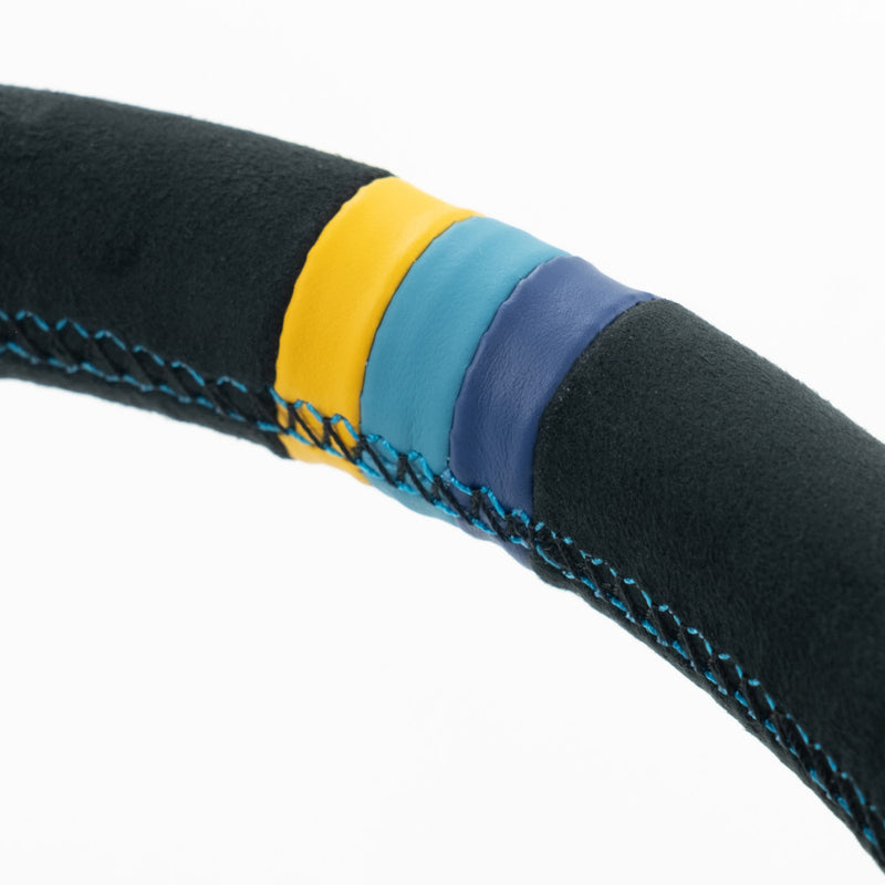 Carica immagine in Galleria Viewer, Volante GReddy "Standard Type" a Calice (47 mm), Scamosciato Nero, Razze Nere - 340 mm
