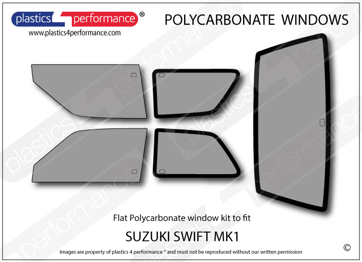 Carica immagine in Galleria Viewer, Vetri in Policarbonato per Suzuki Swift / Cultus MK1 SA
