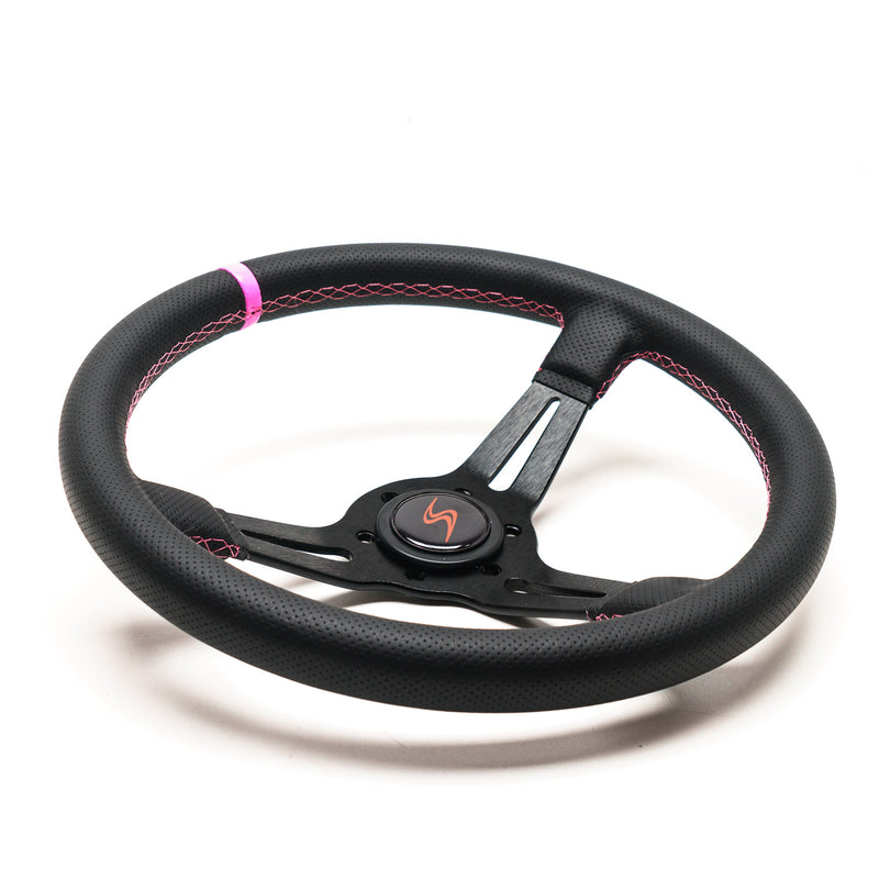 Carica immagine in Galleria Viewer, Volante a Calice (70 mm), Edizione Speciale "Pink Style", Pelle Nera
