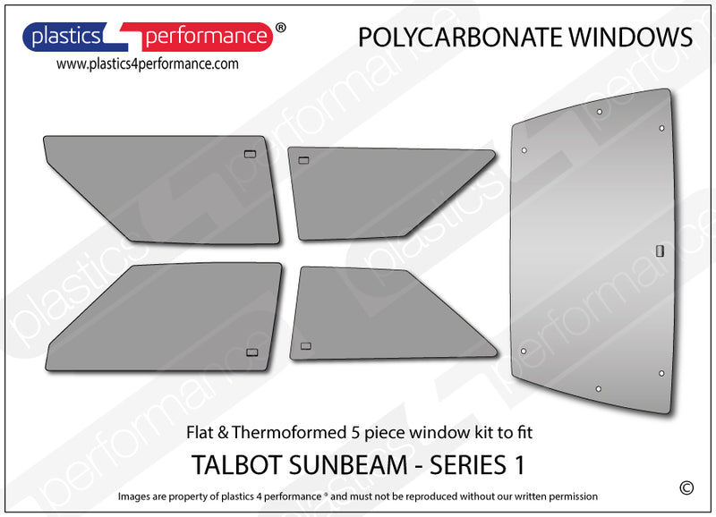 Carica immagine in Galleria Viewer, Vetri in Policarbonato per Talbot Sunbeam Serie 1
