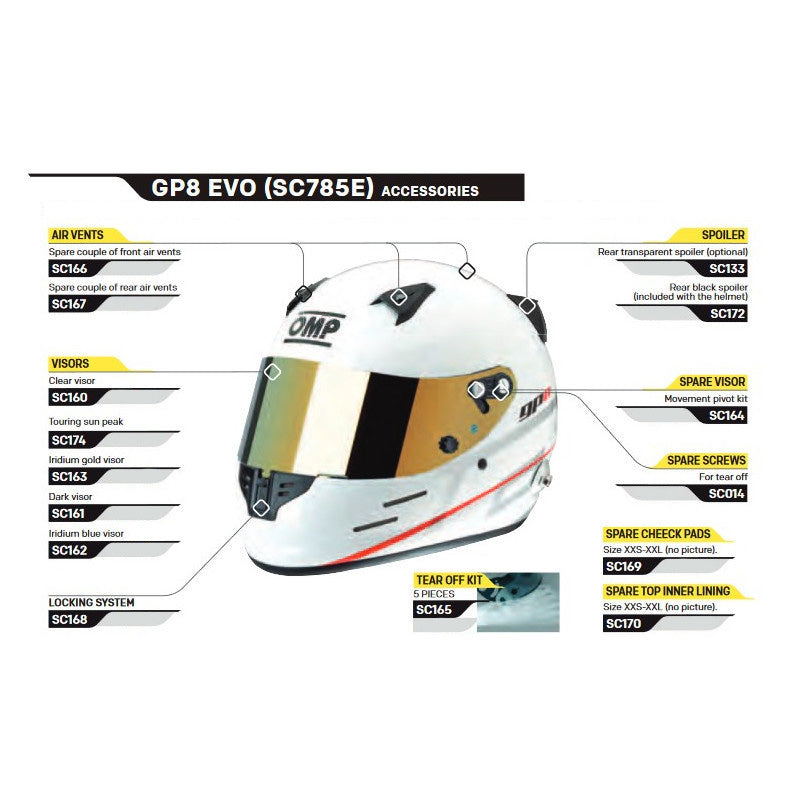 Accessori per casco OMP GP8 EVO