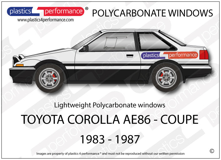 Carica immagine in Galleria Viewer, Vetri in Policarbonato per Toyota Corolla AE86 2 Porte

