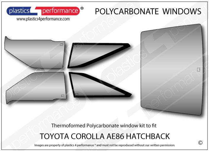 Vetri in Policarbonato per Toyota Corolla AE86 3 Porte