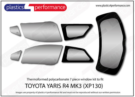 Vetri in Policarbonato per Toyota Yaris 3 XP130 3 Porte