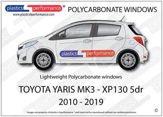 Vetri in Policarbonato per Toyota Yaris 3 XP130 5 Porte