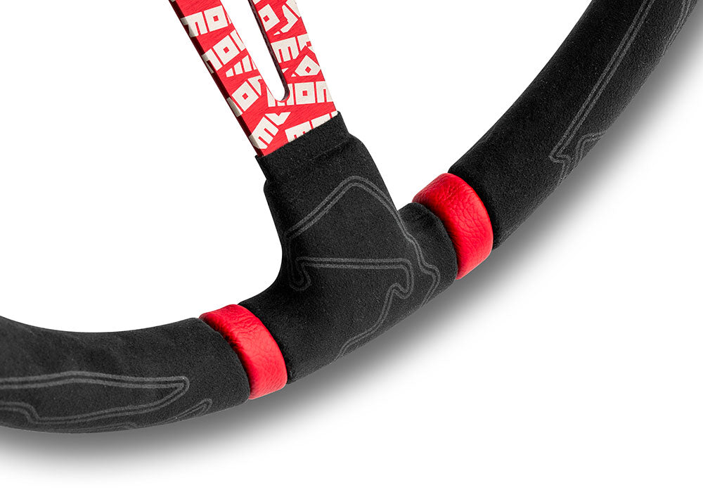 Volante Momo Ultra in Alcantara, a Calice (90 mm), Razze Rosse - 35 cm