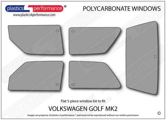 Vetri in Policarbonato per Volkswagen Golf MK2 3 Porte