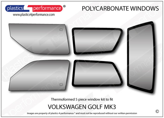 Vetri in Policarbonato per Volkswagen Golf MK3 3 Porte