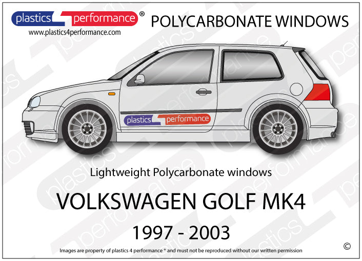 Vetri in Policarbonato per Volkswagen Golf MK4 3 Porte