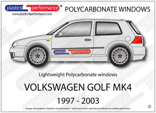 Vetri in Policarbonato per Volkswagen Golf MK4 3 Porte