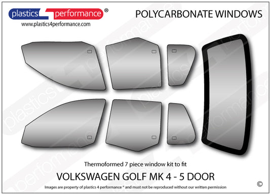 Vetri in Policarbonato per Volkswagen Golf MK4 5 Porte