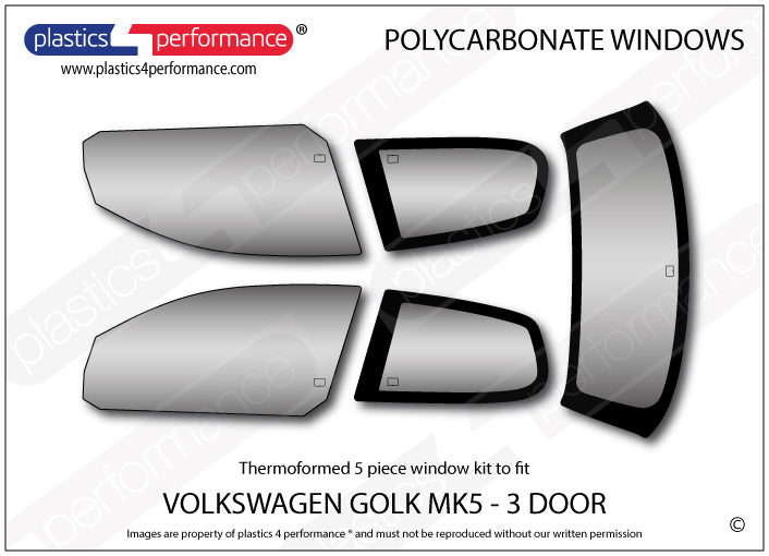 Vetri in Policarbonato per Volkswagen Golf MK5 3 Porte