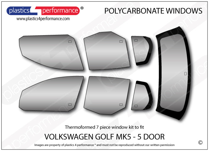 Vetri in Policarbonato per Volkswagen Golf MK5 5 Porte