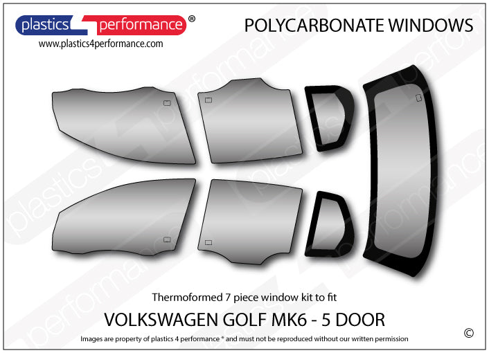 Carica immagine in Galleria Viewer, Vetri in Policarbonato per Volkswagen Golf MK6 5 Porte
