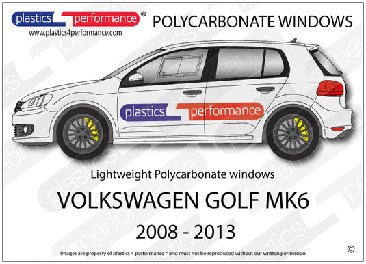 Vetri in Policarbonato per Volkswagen Golf MK6 5 Porte