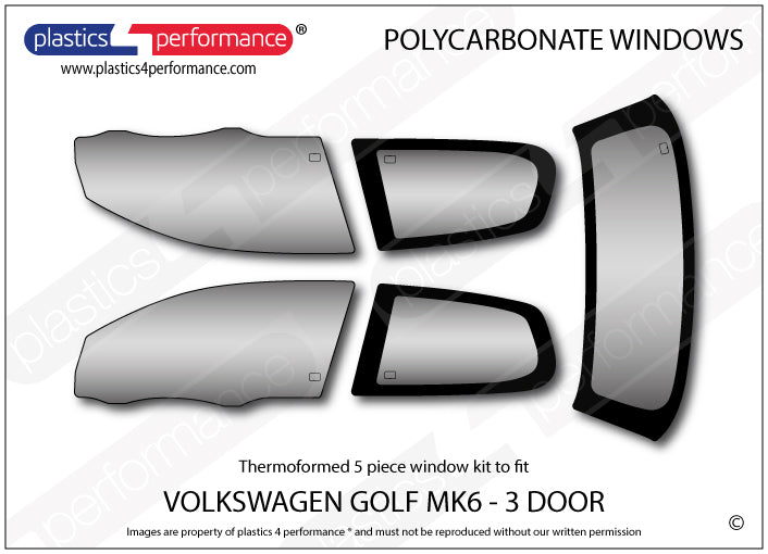 Carica immagine in Galleria Viewer, Vetri in Policarbonato per Volkswagen Golf MK6 3 Porte

