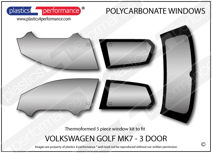 Vetri in Policarbonato per Volkswagen Golf MK7 3 Porte