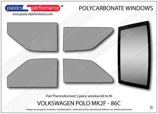 Vetri in Policarbonato per Volkswagen Polo MK2F 86C Coupé