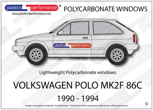 Vetri in Policarbonato per Volkswagen Polo MK2F 86C Coupé