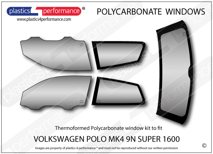 Carica immagine in Galleria Viewer, Vetri in Policarbonato per Volkswagen Polo MK4 9N Super 1600
