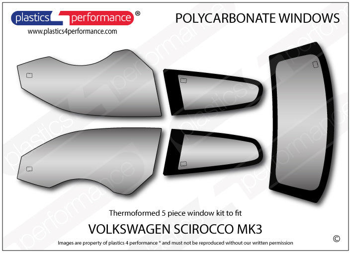 Carica immagine in Galleria Viewer, Vetri in Policarbonato per Volkswagen Scirocco MK3
