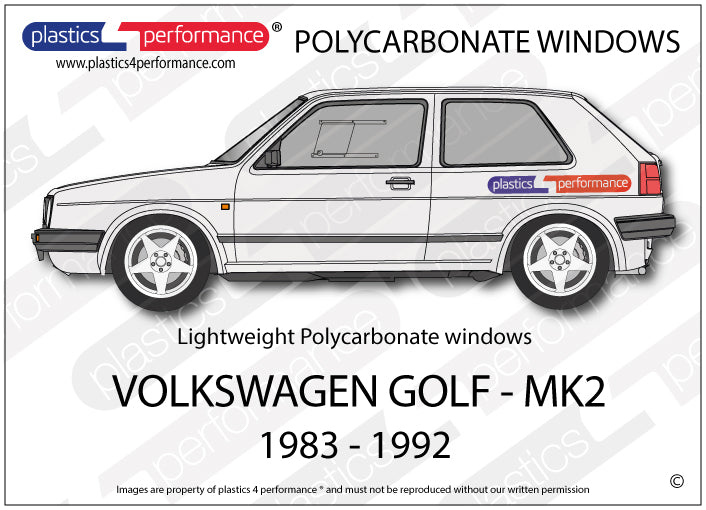 Carica immagine in Galleria Viewer, Vetri in Policarbonato per Volkswagen Golf MK2 3 Porte
