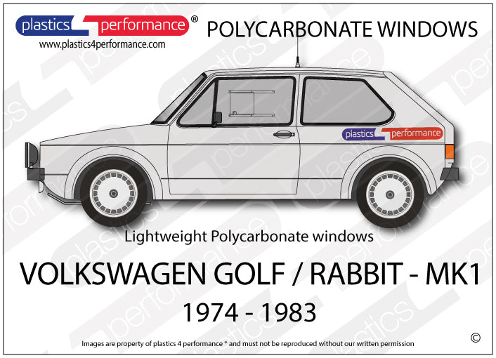 Vetri in Policarbonato per Volkswagen Golf MK1 3 Porte