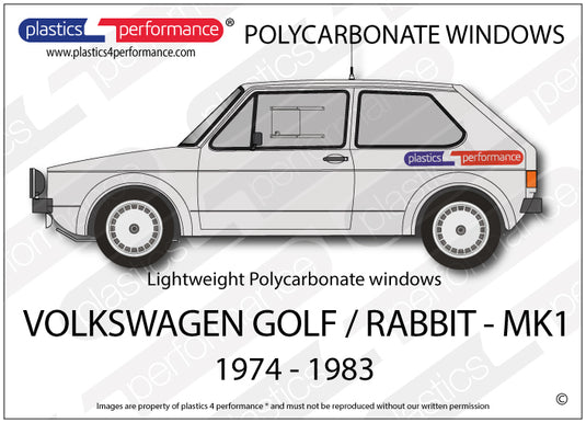 Vetri in Policarbonato per Volkswagen Golf MK1 3 Porte