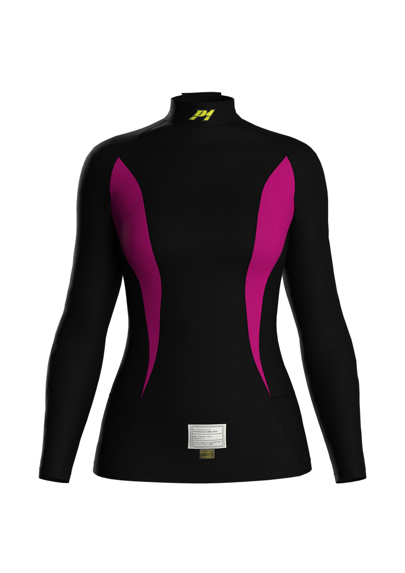 Carica immagine in Galleria Viewer, Maglia Sottotuta P1 X-Flow Donna Nero / Fucsia (FIA 8856-2018)
