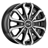 Cerchio MSW 48 Van 6,5x16 6x120 ET50 - Nero lucido con razze lucidate