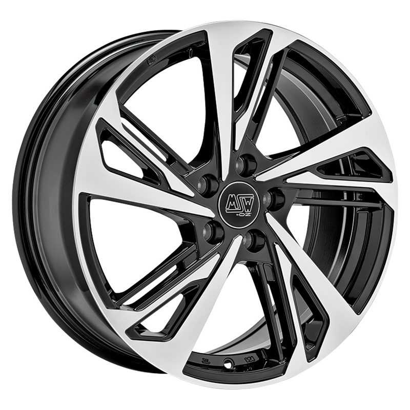 Cerchio MSW 60 7x17 5x110 ET40 - Nero lucido con razze lucidate