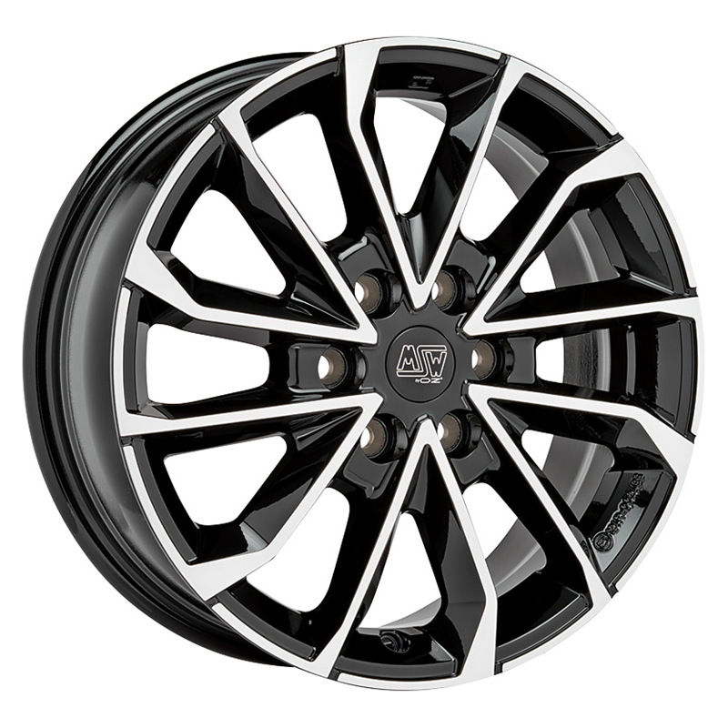 Cerchio MSW 42 Van 6,5x17 6x130 ET54 - Nero lucido con razze lucidate