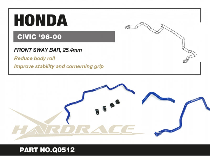 Carica immagine in Galleria Viewer, Barra Stabilizzatrice Anteriore Hardrace Nera per Honda Civic EK /EJ / EM
