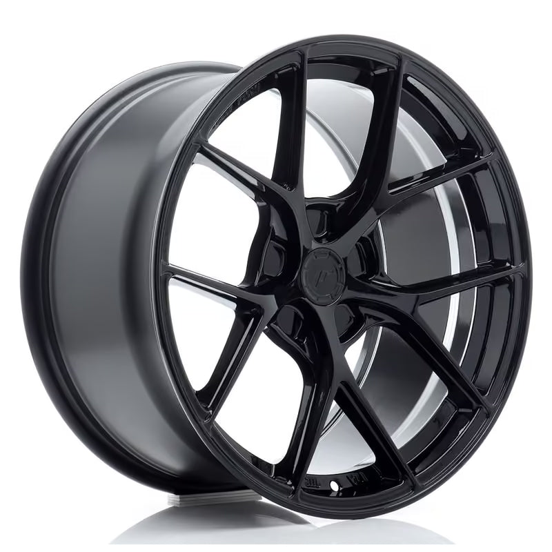Carica immagine in Galleria Viewer, Cerchio Japan Racing SL-01 Super Light 9,5x18 foratura su misura 5 fori ET25-38 - Nero lucido
