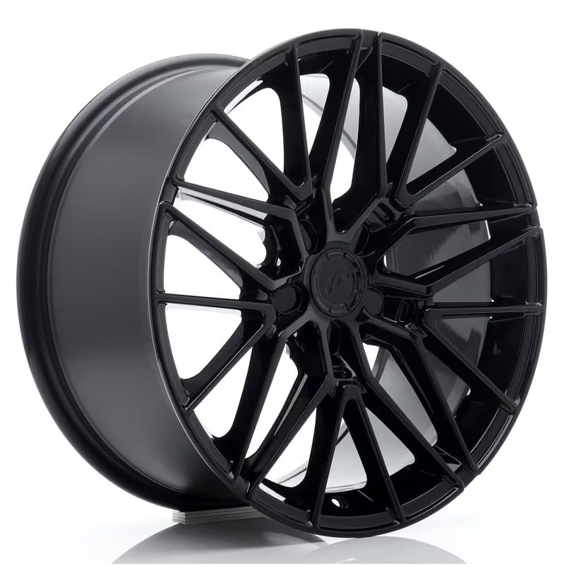 Carica immagine in Galleria Viewer, Cerchio Japan Racing JR-38 9x18 foratura su misura 5 fori ET20-45 - Nero lucido
